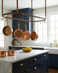 Rustic Copper Oval Pot Hanger – Ceiling Rack with Hooks