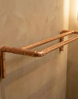 Copper Double Towel Bar – Rustic Wall Mounted Bathroom Rack