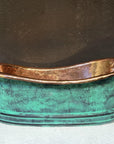 Handmade Green Patina Copper Vessel Sink – Rustic Oval Vanity Basin