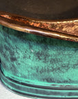 Handmade Green Patina Copper Vessel Sink – Rustic Oval Vanity Basin
