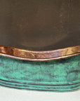 Handmade Green Patina Copper Vessel Sink – Rustic Oval Vanity Basin