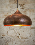 Handcrafted Hammered Copper Dome Pendant Light for Farmhouse Kitchen