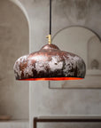 Handmade White Patina Copper Pendant Light – Rustic Kitchen Lamp