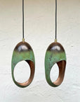 Set of 2 Handmade Oxidized Copper Pendant Lights – Vintage Farmhouse Lighting