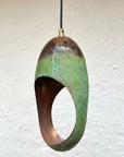 Handmade Oxidized Copper Pendant Light – Sculptural Hanging Ceiling Lamp