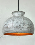 Handmade White Patina Copper Dome Pendant Light for Farmhouse Interiors