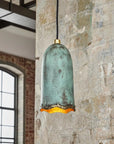 Handmade Verdigris Copper Pendant Light for Rustic Kitchen Island