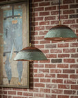 Set of 2 Handmade Verdigris Copper Pendant Lights – Rustic Ceiling Lamps