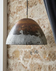 Handmade Oxidized Copper Dome Pendant Light for Rustic Interiors