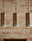 Handmade Aged Copper Cylinder Pendant Light for Kitchen Island