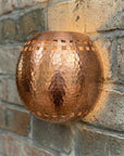 Handmade Hammered Copper Wall Sconce – Rustic Round Accent Light