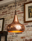 Handmade Hammered Copper Pendant Light – Rustic Kitchen Ceiling Lamp