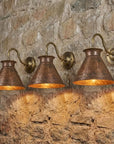 Handmade Hammered Copper Wall Sconce – Rustic Cone Outdoor Light