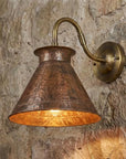 Handmade Hammered Copper Wall Sconce – Rustic Cone Outdoor Light