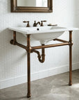 Aged Copper Console Sink Stand – Rustic Vanity Frame
