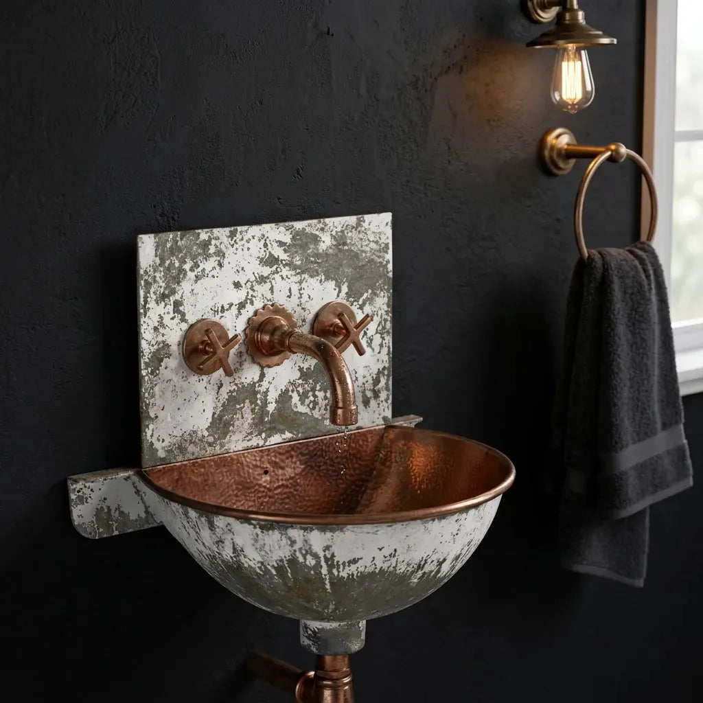 Wall Mount Copper Bathroom Sinks