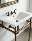 Aged Copper Console Sink Stand – Rustic Vanity Frame