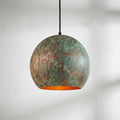 Handmade Verdigris Copper Globe Pendant Light for Rustic Interiors