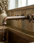 Vintage Copper Wall Tap – Farmhouse Cross Handle Faucet