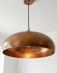 Handmade Hammered Copper Dome Pendant Light for Kitchen Island