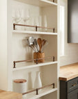 Burnished Copper Shelf Guard Rail for Kitchen Cabinets
