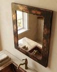 Aged Hammered Copper Bathroom Mirror – Rustic Vanity Decor