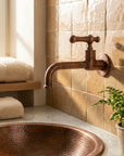 Vintage Copper Wall Faucet – Single Handle Sink Tap