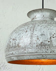 Handmade White Patina Copper Dome Pendant Light for Farmhouse Interiors