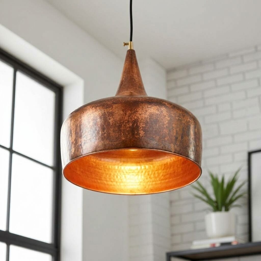 Handmade Vintage Copper Dome Pendant Light for Kitchen Island