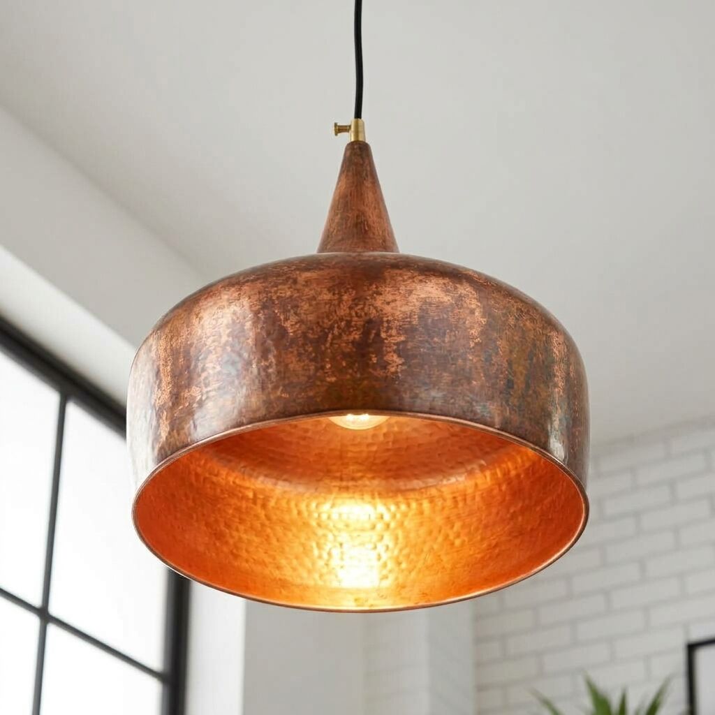 Handmade Vintage Copper Dome Pendant Light for Kitchen Island