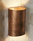 Handmade Hammered Copper Cylinder Wall Sconce – Rustic Up & Down Light