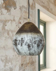 Handmade Oxidized Copper Teardrop Pendant Light – Rustic Ceiling Lamp