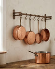 Handmade Copper Pot Rail with S Hooks – Farmhouse Wall Rack