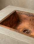 Handmade Rectangular Copper Vessel Sink for Rustic Bathrooms