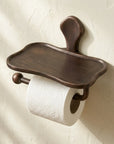 Aged Copper Toilet Paper Holder with Shelf – Wall Mounted
