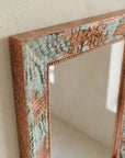 Verdigris Copper Wall Mirror – Artisan Patina Vanity Decor