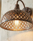 Antique Copper Dome Wall Light – Rustic Farmhouse Sconce
