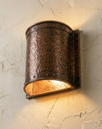 Handcrafted Hammered Copper Wall Sconce – Rustic Lighting