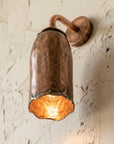 Handmade Aged Copper Cylinder Sconce – Rustic Wall Downlight
