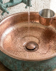 Verdigris Copper Vessel Sink – Round Moroccan Bathroom Basin