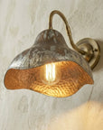 Rustic Hammered Copper Wall Sconce – Scalloped Shade