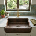 Dark Hammered Copper Farmhouse Apron Kitchen Sink