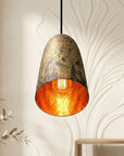 Handcrafted Gold Leaf Pendant Light – Rustic Ceiling Lamp