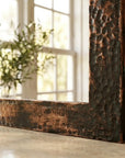 Aged Hammered Copper Bathroom Mirror – Rustic Vanity Decor