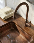 Vintage Copper Swan Neck Faucet – Single Lever Vanity Tap