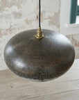 Handmade Oxidized Copper Pendant Light – Rustic Hammered Ceiling Lamp