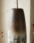 Handmade Oxidized Copper Cylinder Pendant Light – Rustic Tall Ceiling Lamp