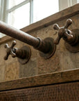 Vintage Copper Wall Tap – Farmhouse Cross Handle Faucet