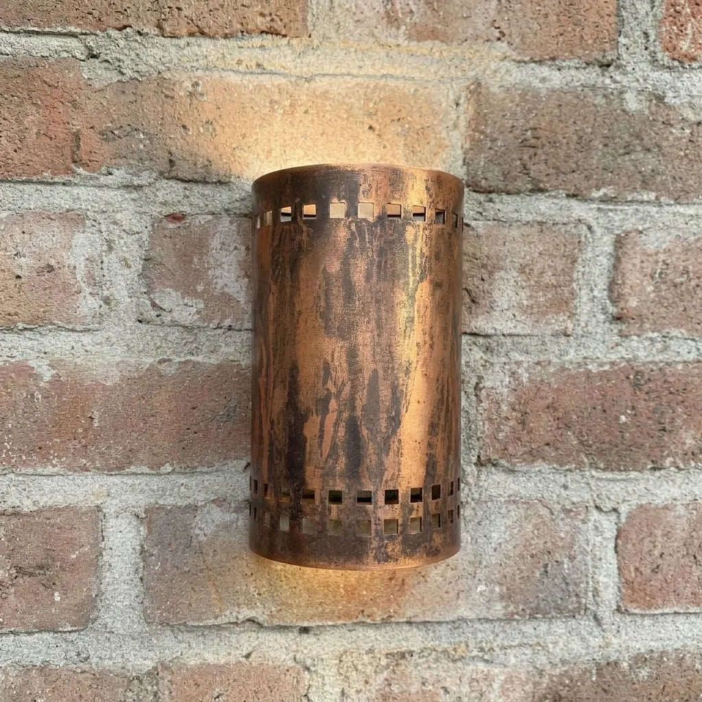 Handmade Rustic Copper Outdoor Wall Sconce for Porch & Entryway