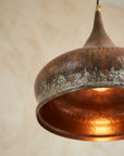 Handmade Oxidized Copper Dome Pendant Light – Rustic Farmhouse Lamp